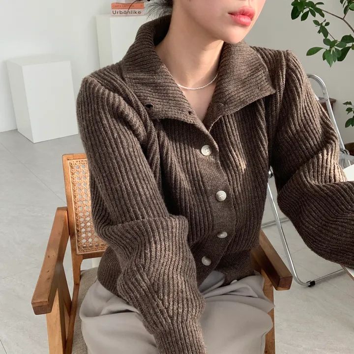 [주문폭주🔥BEST🤎/6col/고퀄리티] 미엘 캐시니쥬 카라 폴라 니트 가디건 상세 이미지 7