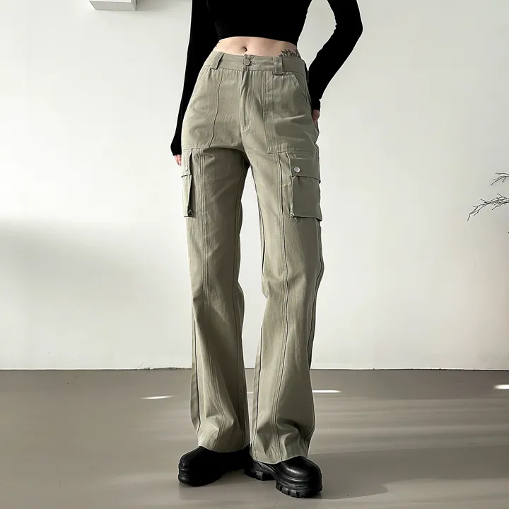 [당출🚀숏/롱ver] 절개라인 카고 롱 일자핏 와이드 면팬츠 4color 상세 이미지 47