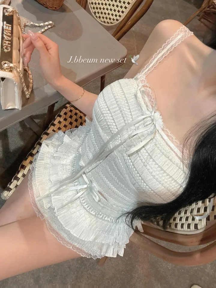 라임 레이스 세트 / 영롱 에메랄드컬러, 휴가룩, 휴양지룩 강추!! 상세 이미지 5