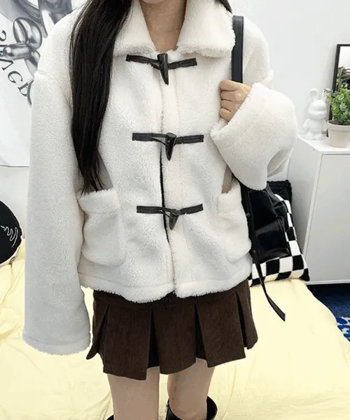 [아방핏/최저가/4col] 보핍 루즈핏 떡볶이 더플 카라 크롭 퍼 자켓