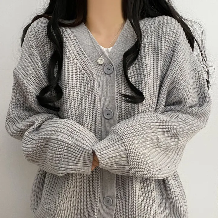 [봄가을/데일리핏] 러블리한 하찌 v넥 오버핏 가디건cd 상세 이미지 11