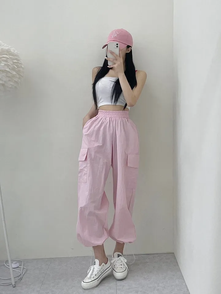🎀국내제작/편한착용감/최저가강추/모델소장/시원한소재/오래착용가능🎀데일리 꾸안꾸 바스락 에스파 카고 조거 트레이닝 팬츠 상세 이미지 2