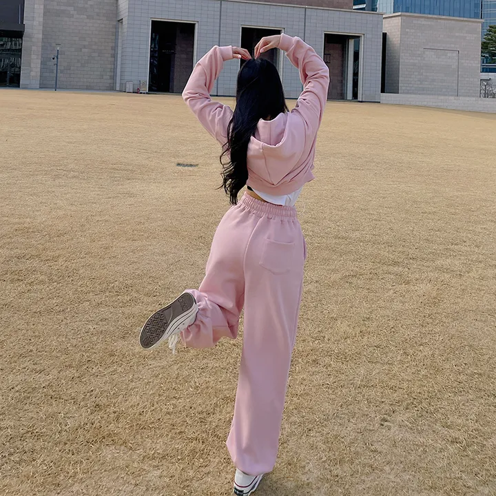 [MADE/허리잘록!][고퀄보장] 데이지 크롭 후드집업+롱 와이드팬츠 set 봄트레이닝 데일리추리닝 상세 이미지 27