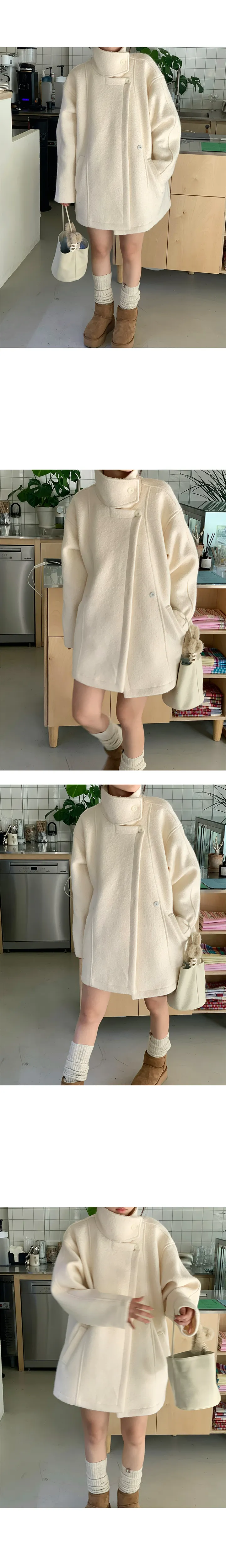 [울50/만능코디💕] 케인 울 하프 코트 (2color) 상세 이미지 2