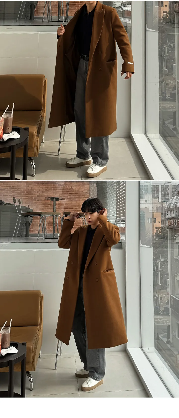 [2컬러][프리미엄]필링 남자 필립 브랜드 퀄리티 더블 울 코트 상세 이미지 20