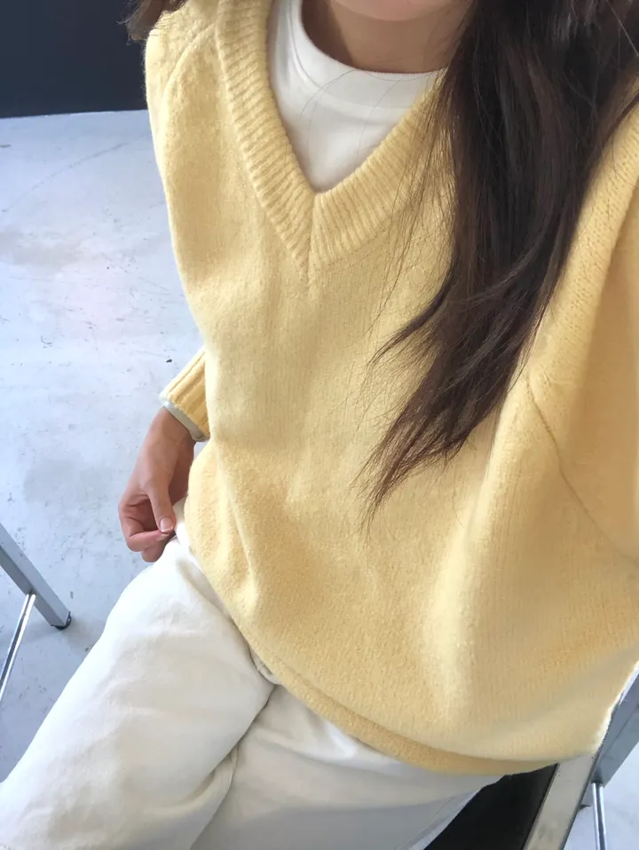[*주문폭주*/9colors🍂] 아방핏 기본 브이넥 니트 (쫀쫀 폭닥 기본템 가을 무지니트 남여공용 유니섹스 핏보장) 상세 이미지 23