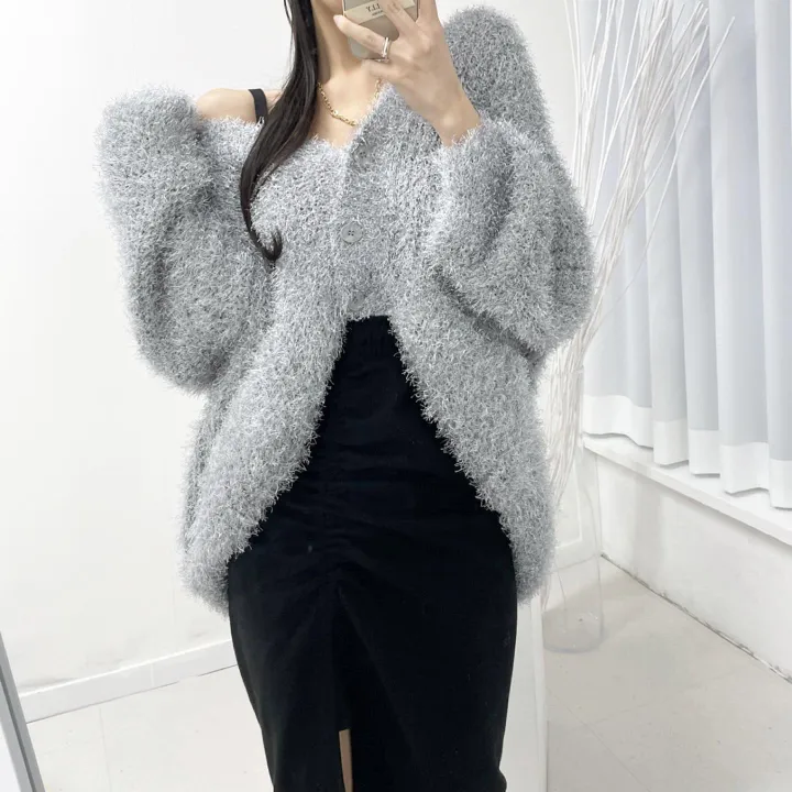 [얼굴 형광등ღ] 솔잎 루즈 박시 가디건 앙고라가디건 루즈가디건 상세 이미지 22