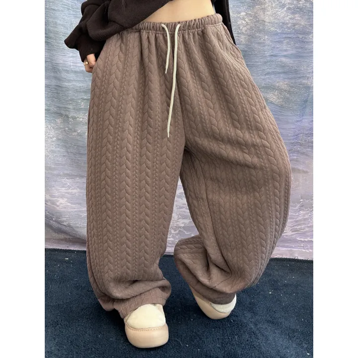 누빔🌡️[UNISEX/소장추천!]퀼트 블랭킷 웜업 케이블 포인트 윈터 루즈 와이드 트레이닝 팬츠(4color/5-7일 여유주문) 상세 이미지 28