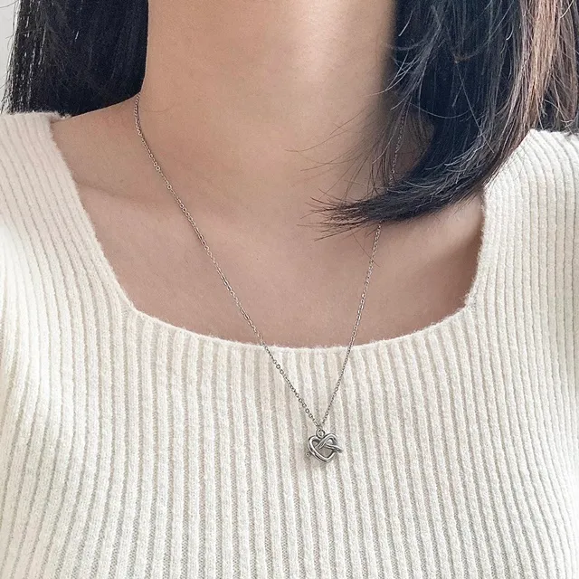 [당일출고] 프레첼🥨 러브 써지컬스틸 목걸이 써지컬 빈티지 롱 체인 심플 네크리스 상세 이미지 15