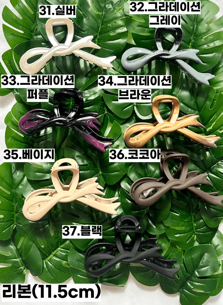 🌷집게핀증정/당일🌷 집게핀 봄 여름 13cm  투명 오로라 꼬임 사각 리본 유광 실버 하이틴 빅사이즈 꽃 반머리 묶음 헤어핀 머리핀 왕집게핀 헤어집게핀 헤어 집게삔 상세 이미지 182