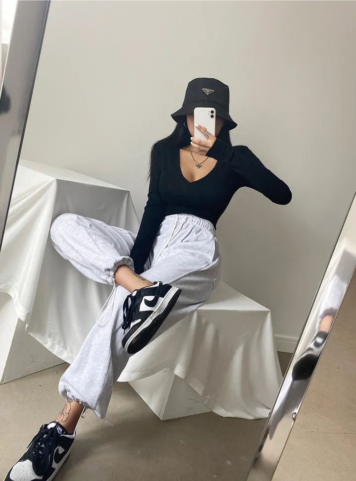 패드 브이넥 스판 절개 슬림 티셔츠 상세 이미지 37