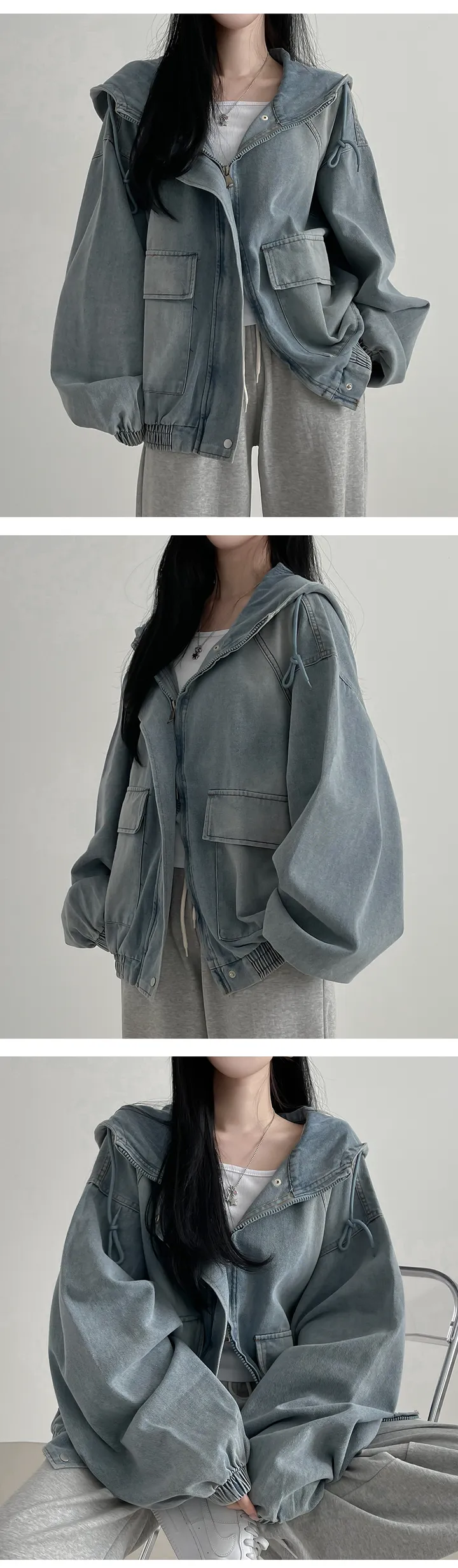 아방핏 데님 워싱 청자켓, 데님자켓 상세 이미지 4