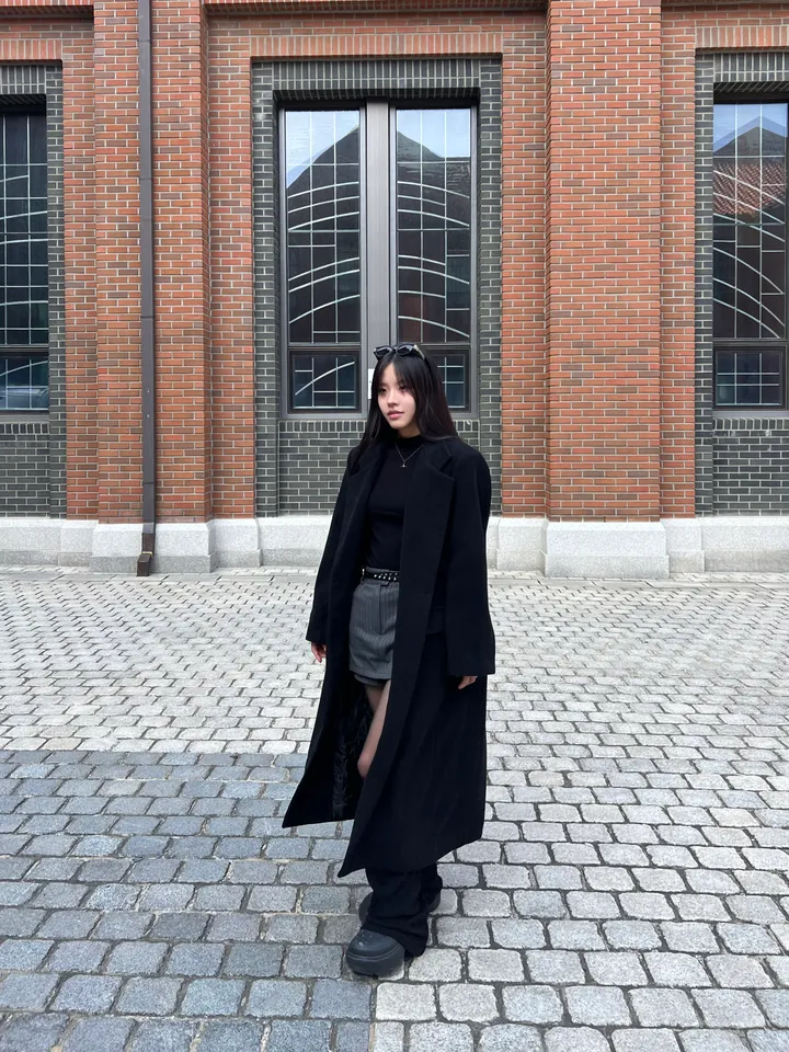 [울함유고퀄🖤] 엘리 울 더블 버튼 뒤트임 누빔 겨울 롱 코트 상세 이미지 8