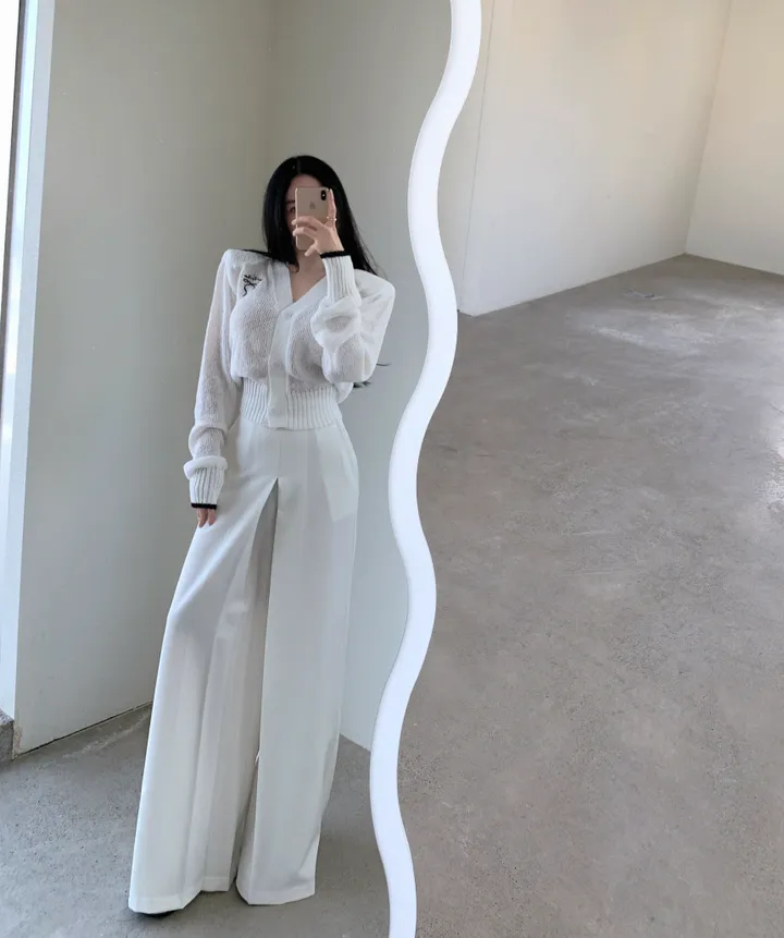 리본자수 투웨이 랩 가디건 상세 이미지 3
