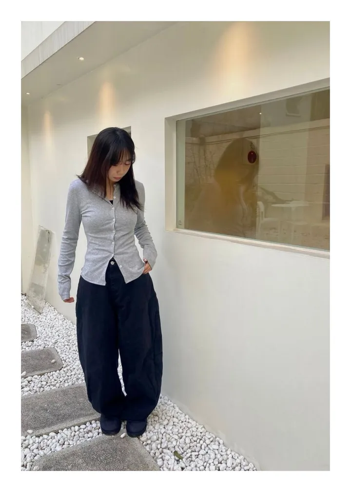 [몸매보정/핏보장] 슬림핏 라운드 가디건 (3color) 여리가디건 슬림가디건 얇은가디건 상세 이미지 13