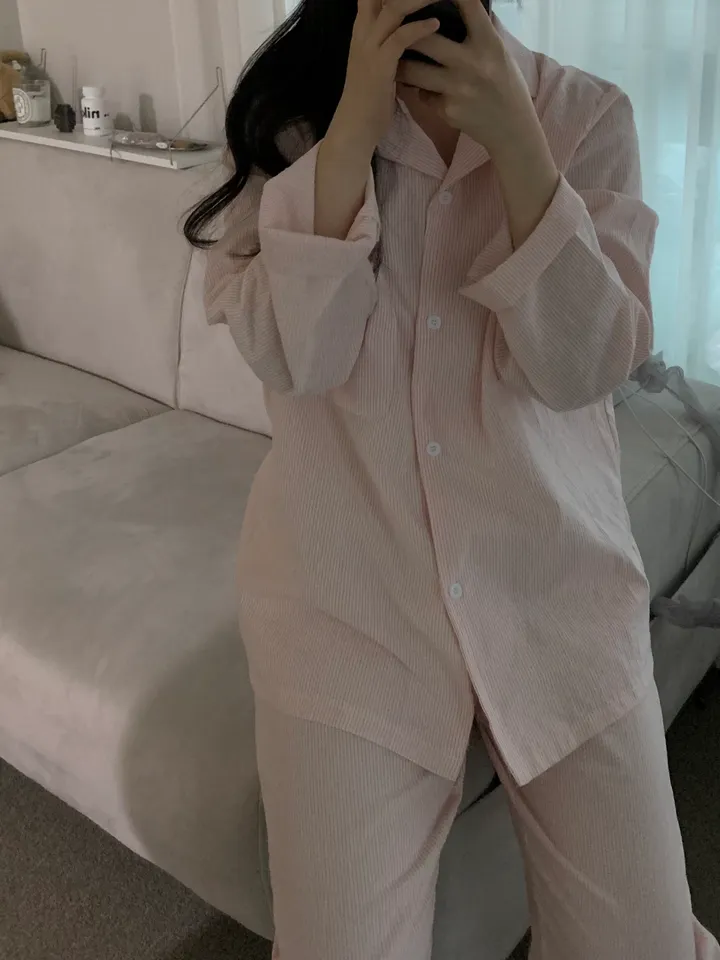 [자체제작][2size/4color] shirt pajamas set 커플잠옷 상세 이미지 3