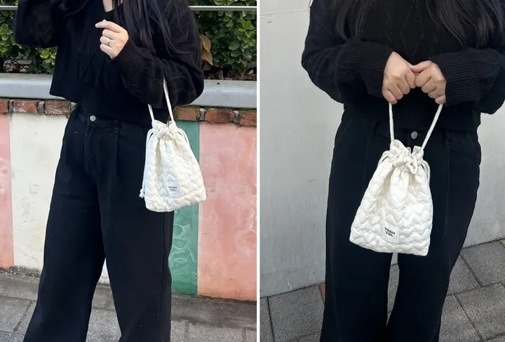 [인기✨/자체제작] 5color 하트 버킷백 복조리백 손가방 미니가방 토트백 (크로스백추가가능) 상세 이미지 9