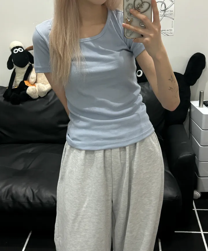 [🎀누적판매 2천장🎀] Butter slimfit u-neck short sleeve T 버터 슬림핏 유넥 반팔티 상세 이미지 41