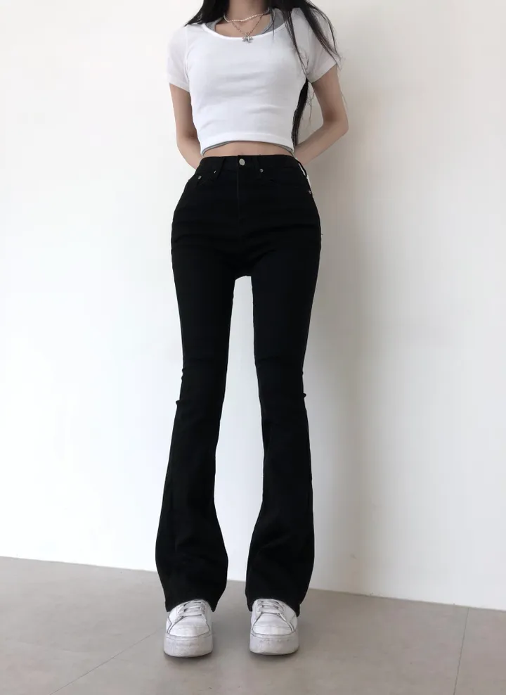 [당일출고🚀/-3kg/체형보완] (S,M,L) 슬림 부츠컷 진 블랙진 슬림핏 팬츠 상세 이미지 5