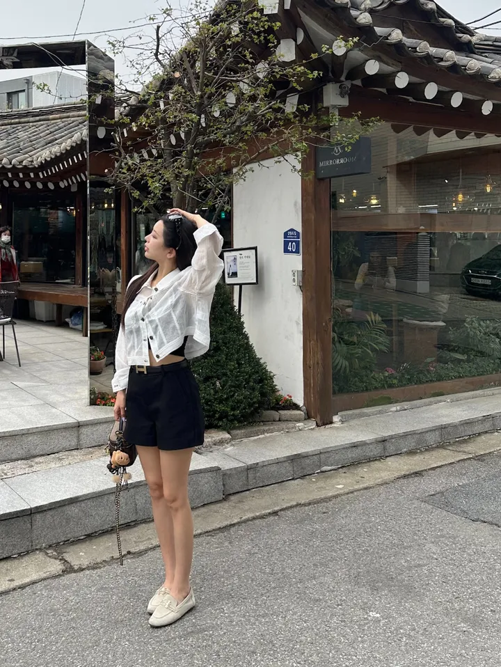 (1300장돌파,마지막오더) summer stitch jacket ; 2color 여름자켓, 시스루자켓, 어깨패드자켓,썸머자켓 상세 이미지 15