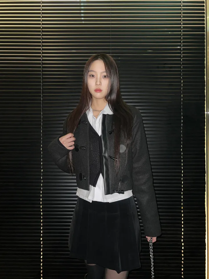 [24재입고] 윈터 더플 코트 크롭 자켓 (Black) 상세 이미지 10