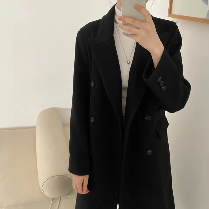 플룻 코트 봄코트 롱코트 하객룩 울코트 상세 이미지 43