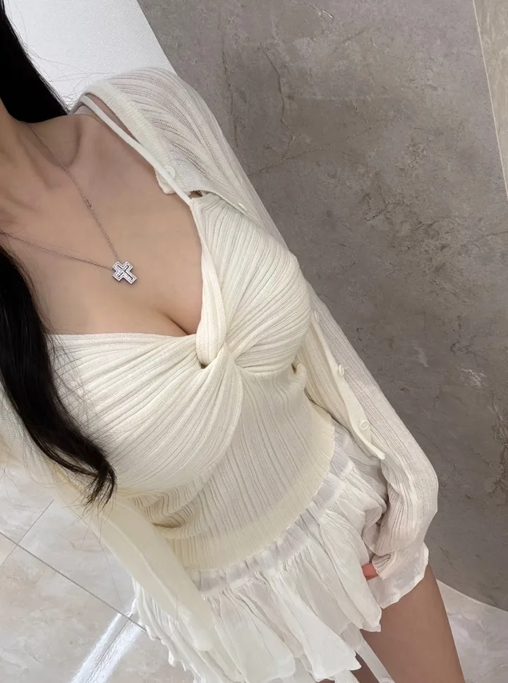 SET/여리 꼬임 나시 가디건 세트 투피스 (6color) 상세 이미지 3