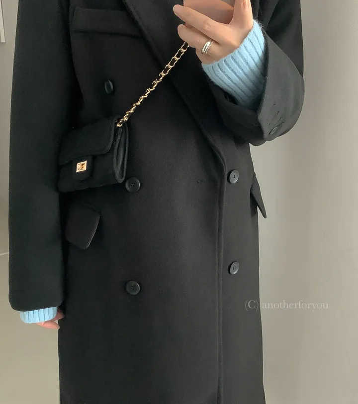클래식 울 테일러드 더블 롱 코트 2col : 어나더포유 상세 이미지 39