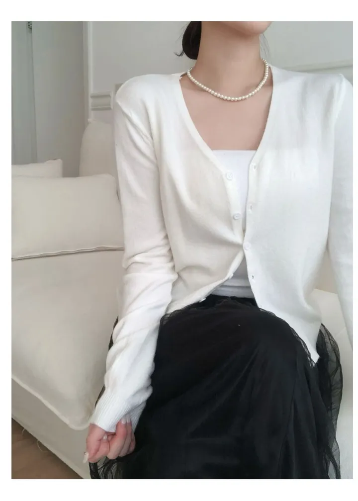 [리뷰극찬❤️/부드러움🔥👍/기본핏]  러프 브이넥 극세사 가디건 상세 이미지 27