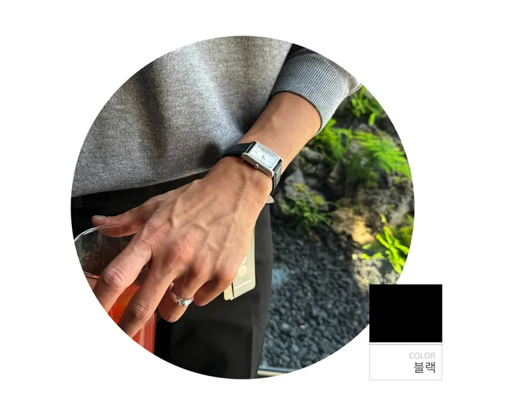 [당일출고] 스퀘어 가죽 미니 작은 네모 손목 사각 패션 커플 시계 상세 이미지 29