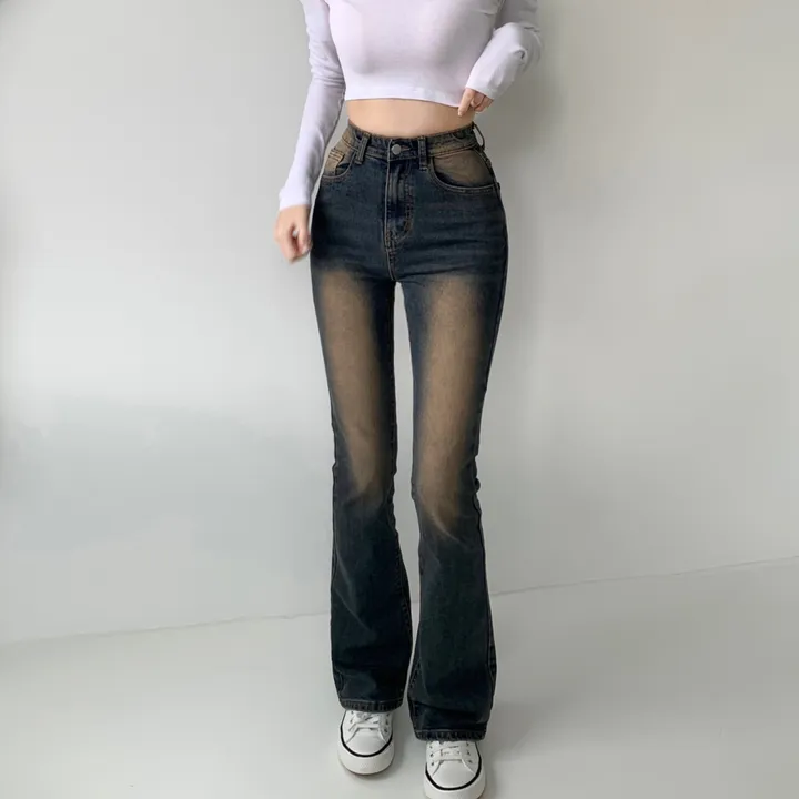[숏,기본,롱/핏보장🖤/~2XL] 메이빌 쫀득 워싱 슬림핏 하이웨스트 세미 부츠컷 빈티지 데님 팬츠 청바지 키작녀 키큰녀 빅사이즈 4color 상세 이미지 9