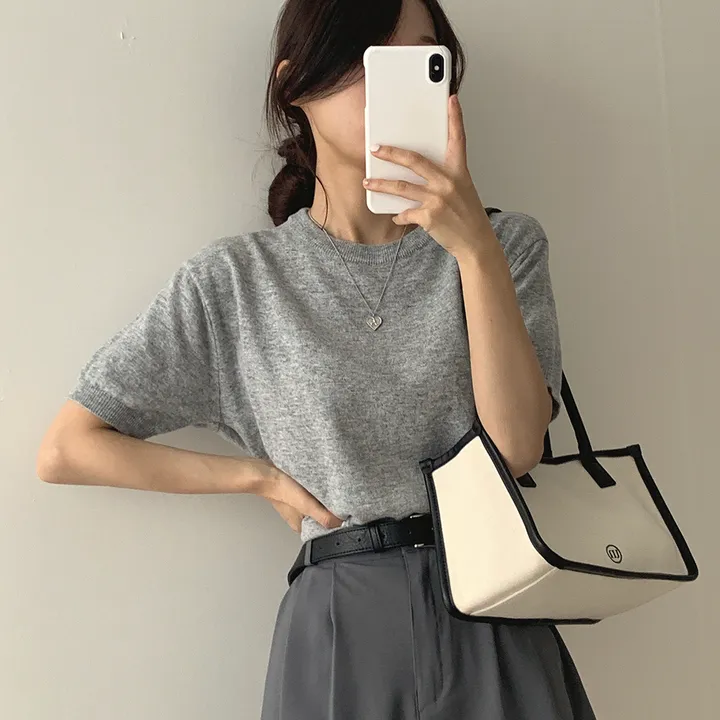 [ 샥출발*.* 데일리/9colors] 프루츠 라운드 반팔 니트 상세 이미지 25