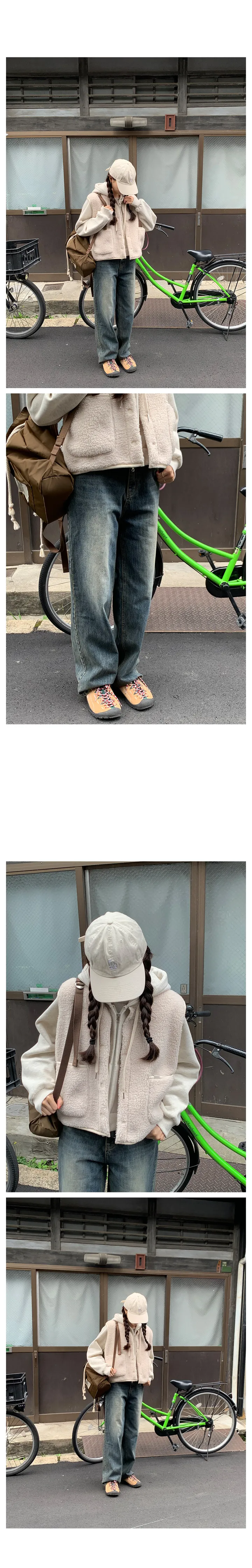 [RE:MOMENT/아이보리 당일발송] made. 포그 후리스 베스트 상세 이미지 19
