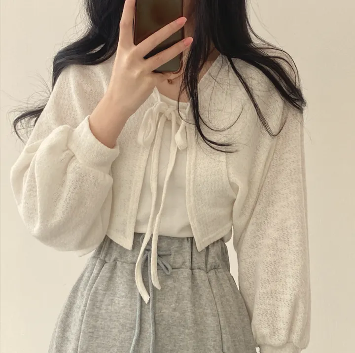 부클 볼레로 크롭 가디건 3color 상세 이미지 6