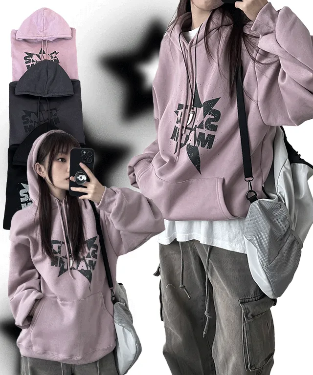 *묶음할인*[오버핏/빈티지] 마틴 스타 후드티