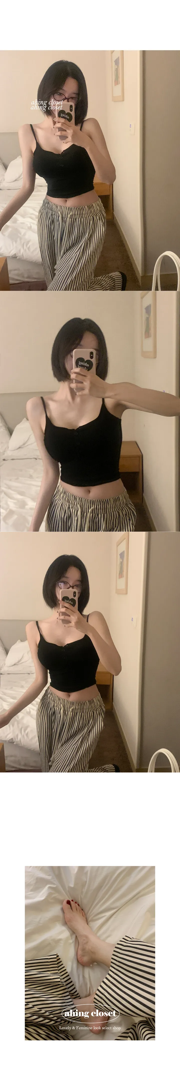 [❤주머니있음/주문폭주❤] 시어서커 스트라이프 여름 밴딩 일자 와이드 팬츠 데일리 루즈핏 꾸안꾸룩 마실룩(2color) 상세 이미지 7