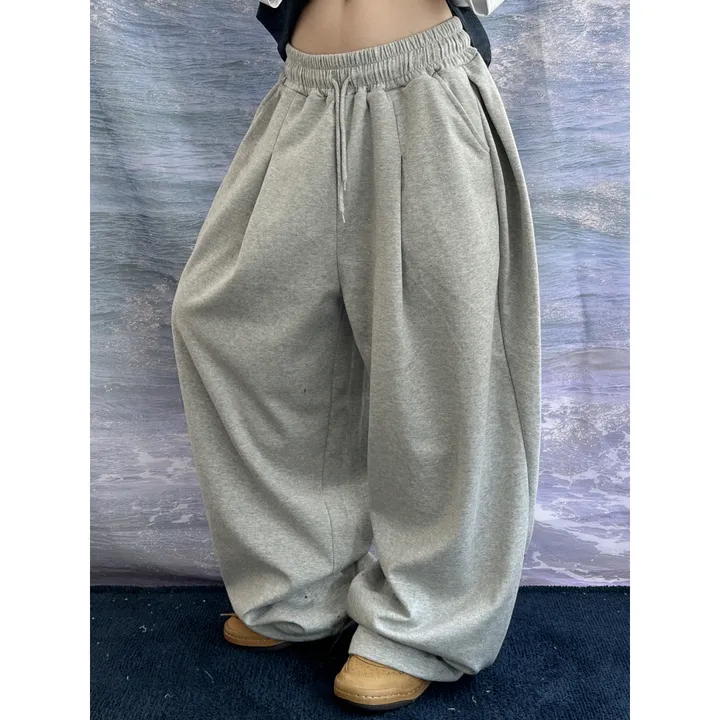❤️‍🔥기모선택│업그레이드 ver.│누적판매1,000 돌파 기념│4size!❤️‍🔥[UNISEX/기획특가]사이드 폴드 핀턱 스트링 루즈 와이드 벌룬 트레이닝 팬츠(2color) 상세 이미지 61