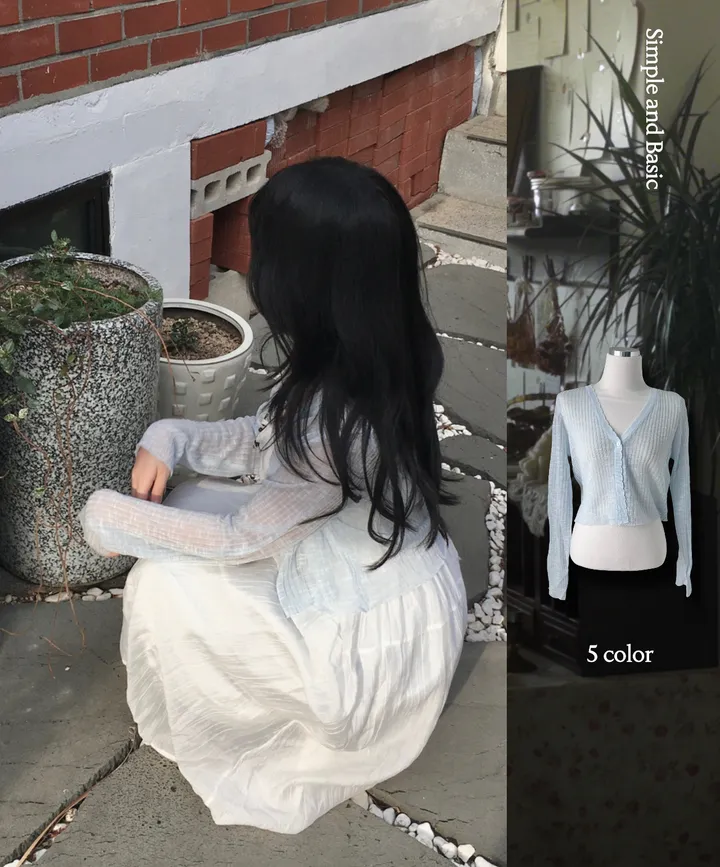 (특가!) [여리핏❣️] 시스루 원버튼 여리여리 청순 가디건 상세 이미지 3