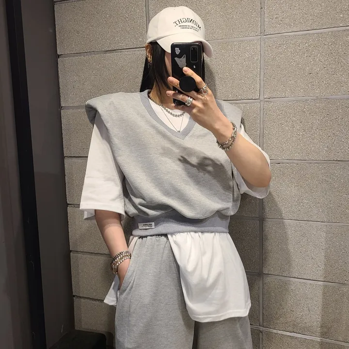 패드 브이넥조끼 와이드 세트 상세 이미지 17