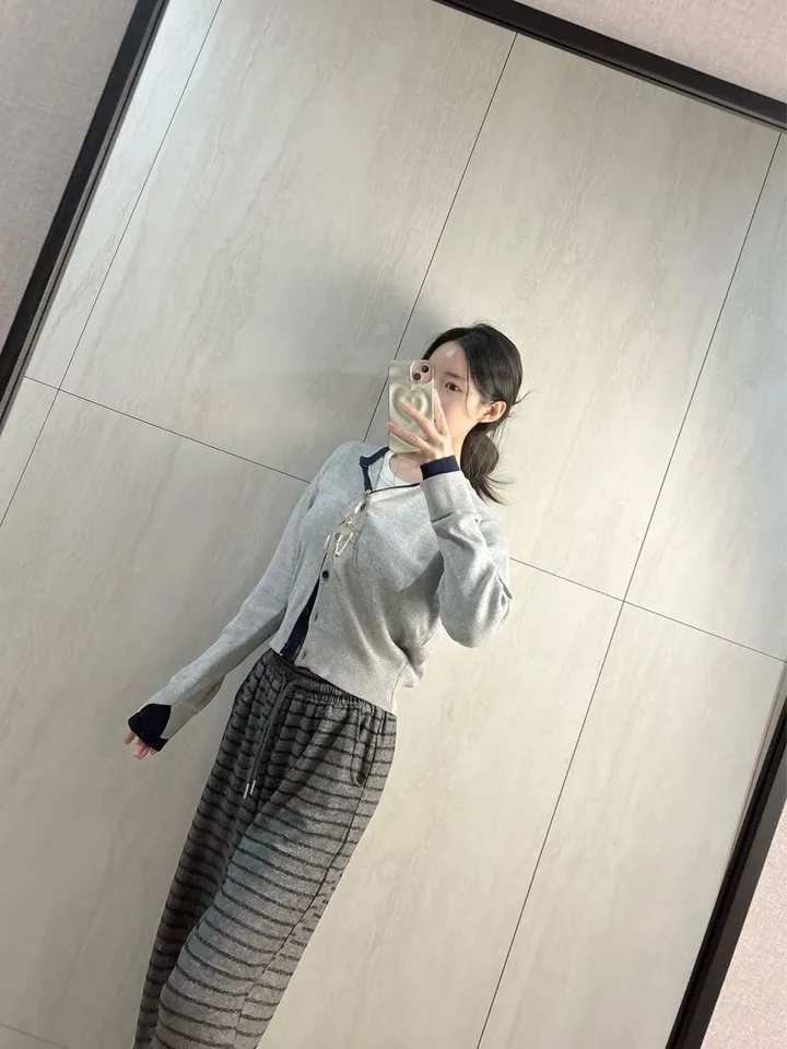 3color) 배색 포인트 소매절개 가디건 *배색가디건, 니트가디건 상세 이미지 21