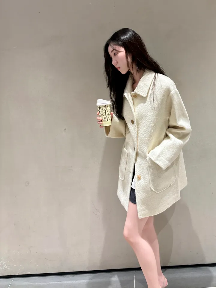 얼리버드 세일!![3COLOR/알파카8 모헤어12] 버터 모헤어 하프 핸드메이드코트 상세 이미지 3