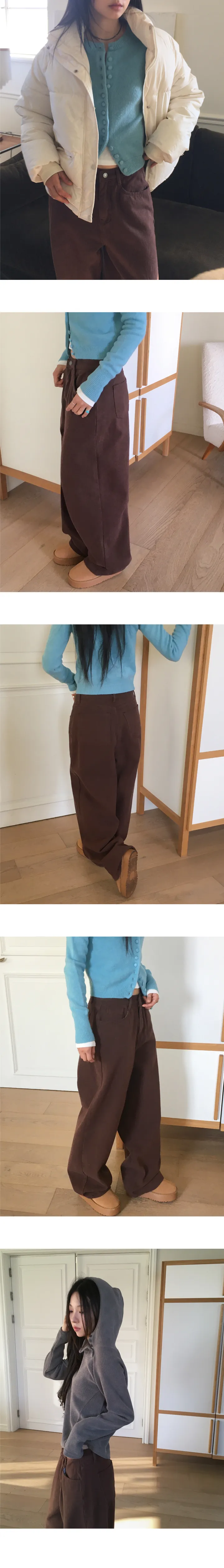 [5col🤎] 폴먼 양기모 와이드 코튼 팬츠 상세 이미지 9