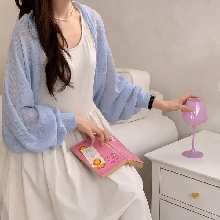 [여름SALE/핏보장/살안타템] 여름용 크롭 그물 네트 볼레로 가디건 얇은 니트 시스루 햇빛차단 체형커버 간절기 오버핏 부유방커버 장마룩 살탐방지 휴양지룩 레이어드 - 4color 상세 이미지 25