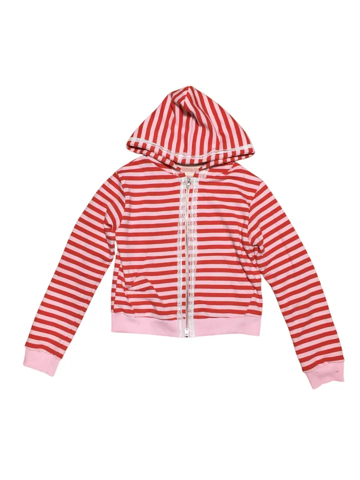 striped lace hooded zip-up [3color] 상세 이미지 24