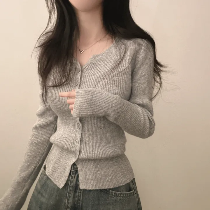 [부들소재,퀄좋아요!] 데일리핏~ 슬림 골지 단추 니트 가디건 5color 상세 이미지 17