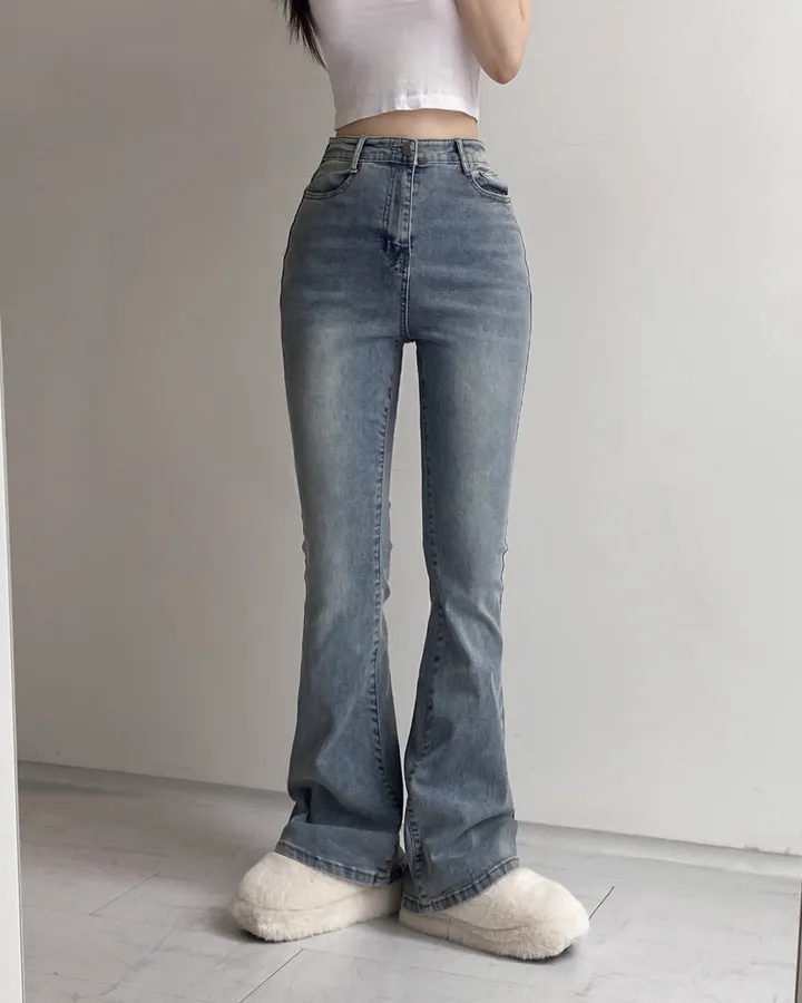 [인생팬츠/기장선택/~2XL] 빈티지 워싱 스판 하이웨스트 부츠컷 데님 롱 팬츠 - 6color 상세 이미지 11