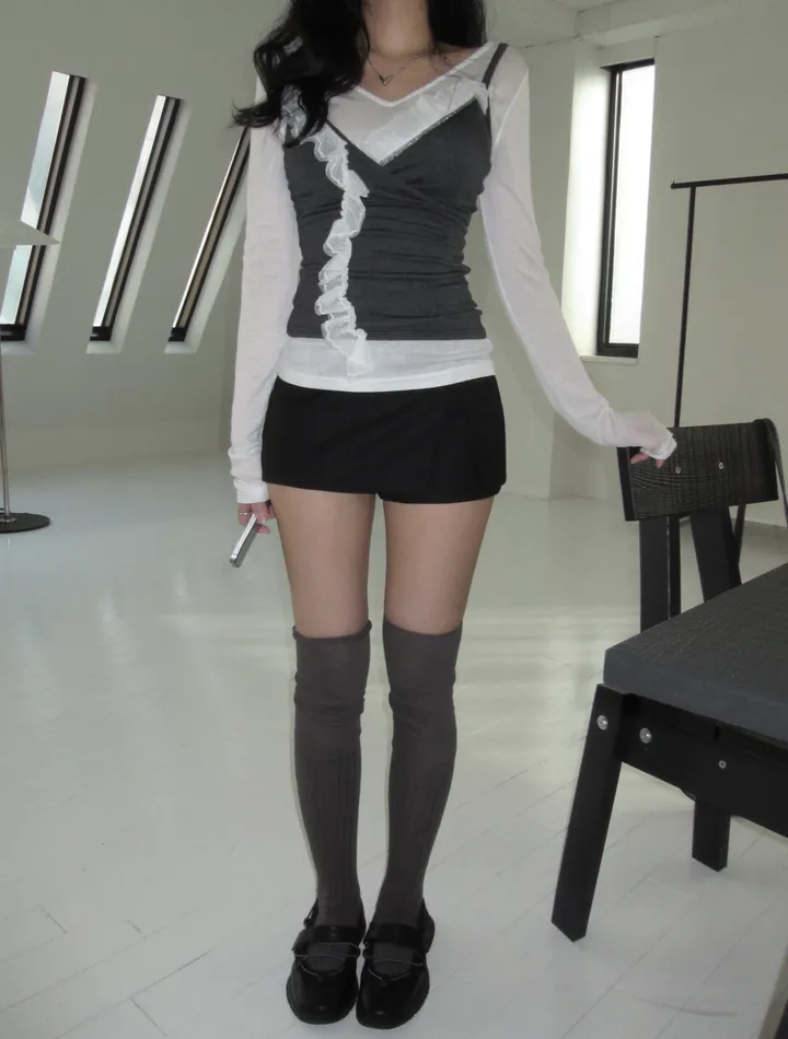 [*feminine🤍] 로제 레이스 랩 나시 lace sv - 3 color 상세 이미지 34