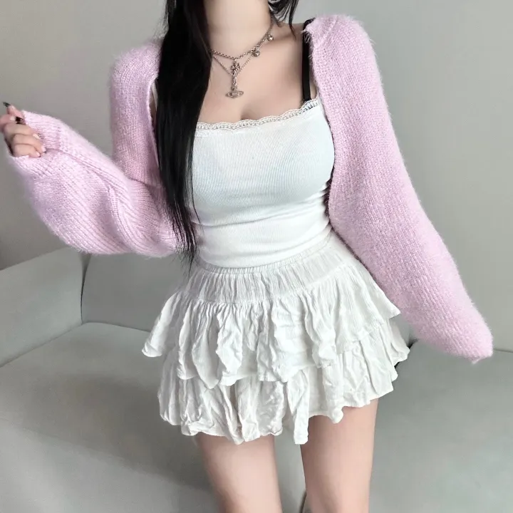 [필수소장/여리힙/앙고라]1061. 솔 앙고라 크롭 볼레로 가디건 가을가디건 볼레로가디건 앙고라가디건 겨울가디건 크롭가디건 데일리템 데일리 가디건 긴팔 섹시글램 여리힙 발레코어 상세 이미지 7