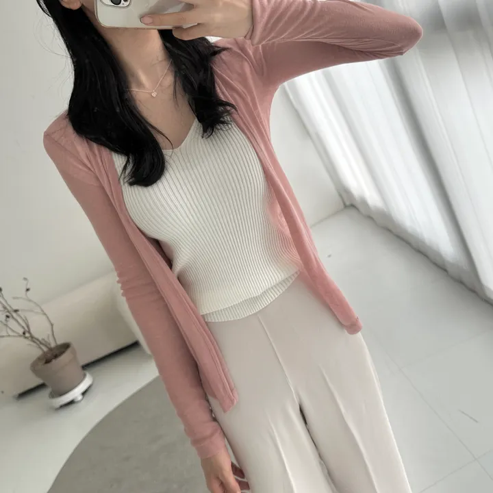 롱브 여리 시스루 가디건 상세 이미지 18