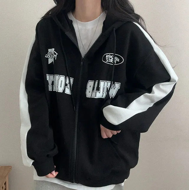 [봄신상!🌸/오버핏] 꾸안꾸, 윌비 배색 캠퍼스 후드집업 3color 상세 이미지 11
